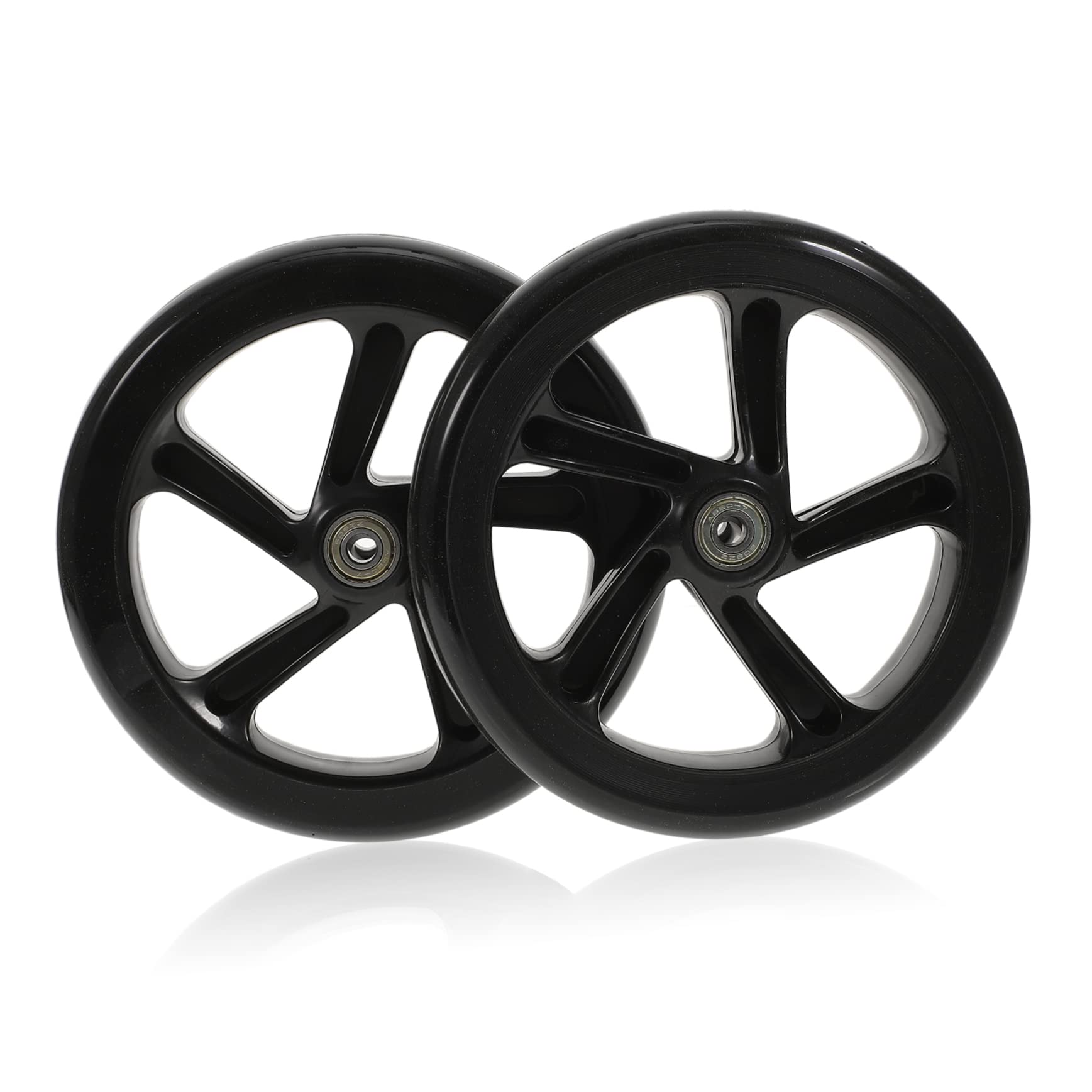 180mm Ruedas de Patinete Negras Rodamientos, 2 Piezas de Pu