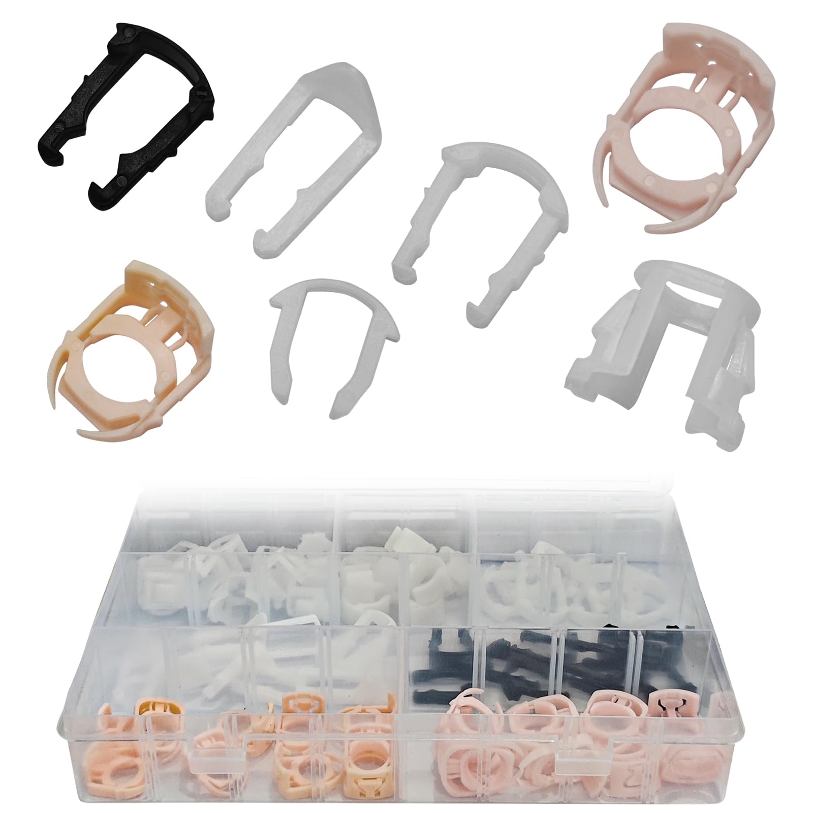 70 PCS Automotive Fuel Hose Retaining Clips Kit - Multi-Size Nylon Clips For Ford, GM, Chrysler Vehicles