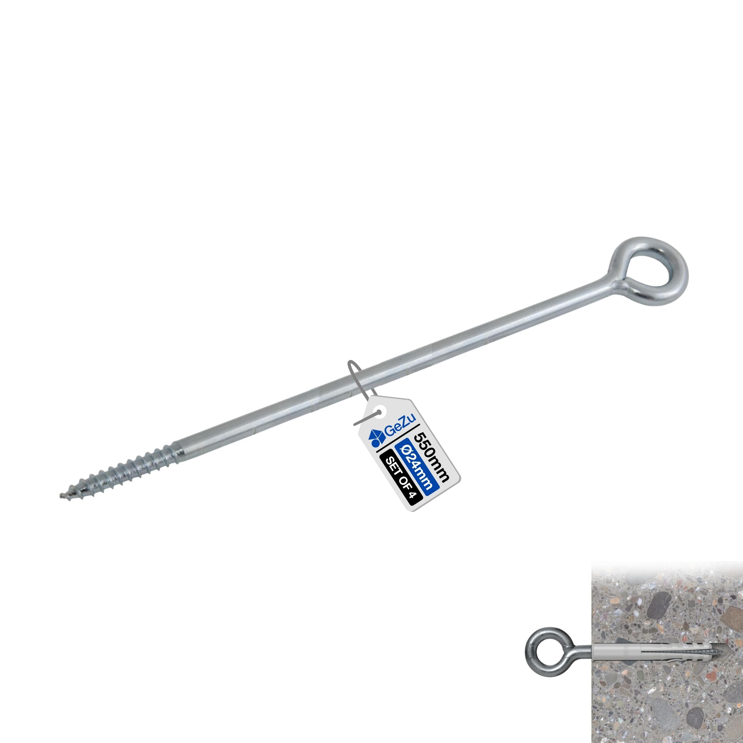 GeZu Impex Eye Bolt 500 mm Set of 4