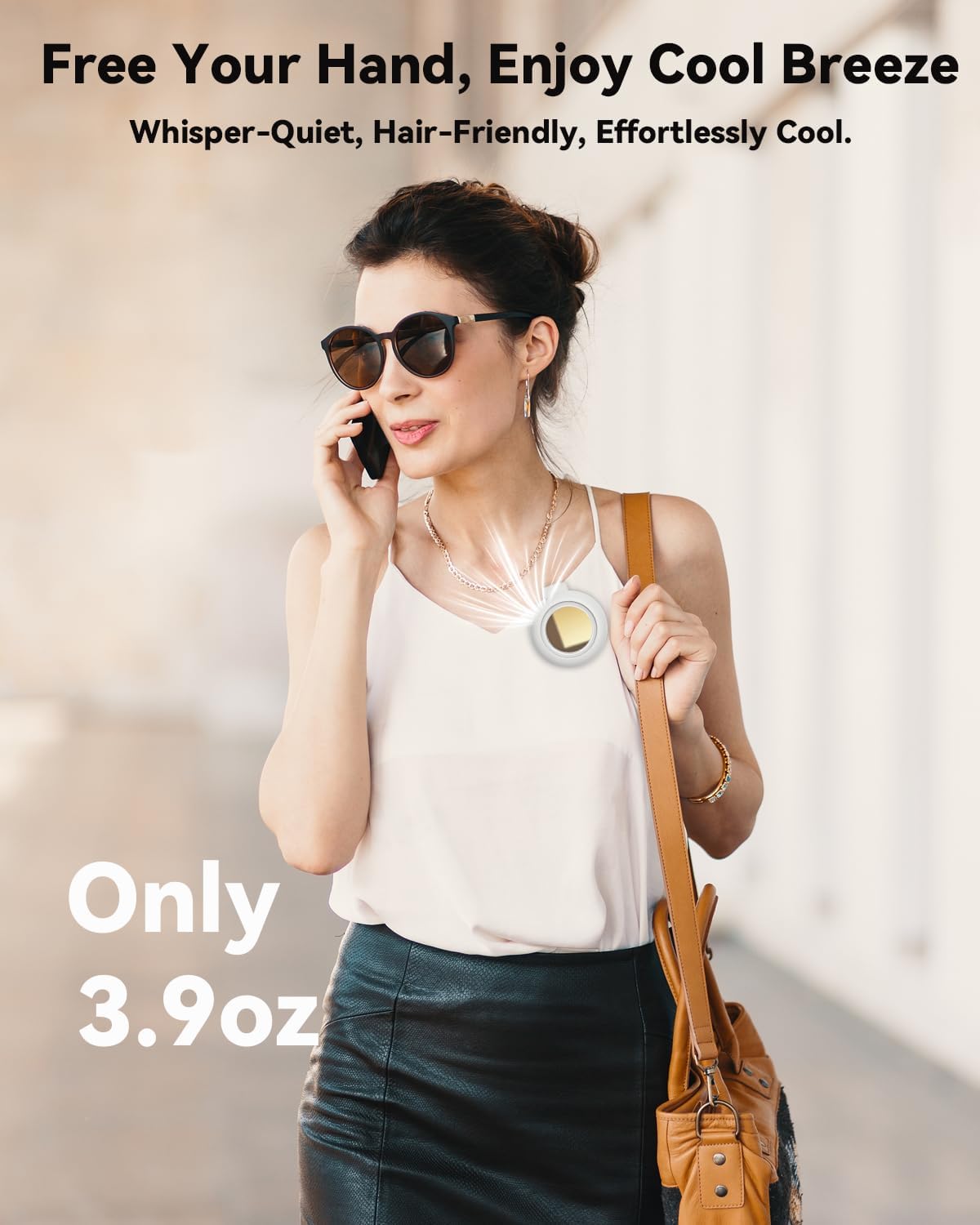 Portable Silent Mini Bladeless Fan Clip On, Small Fan Clip on for Shirt & Waist, 2025 New Adjustable 3-Speed Suspended Whirlwind Cooler Fans, For Outdoor & Travel & Office, Travel Accessories, Gift - Image 4