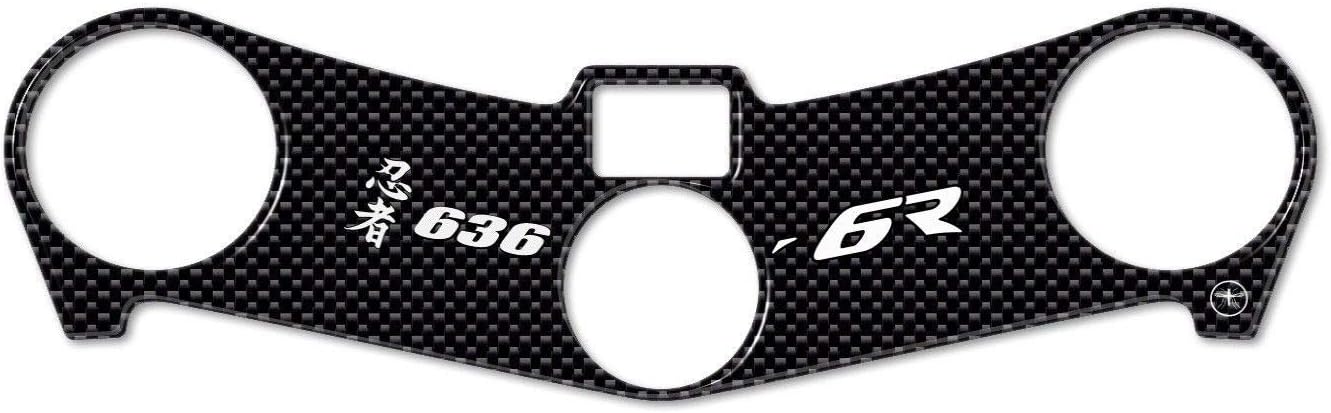 labelbike - 3D Sticker Motorcycle Steering Fork Plate Protection and Decoration in Resin compatible with Kawasaki ZX-6R 2003-2004 - Carbon Color
