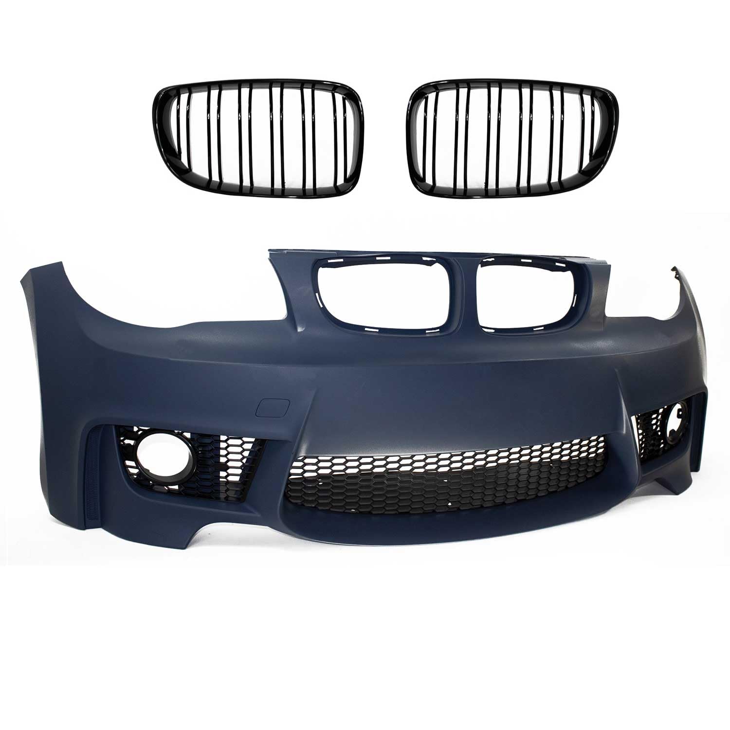 JOM Frontstoßstange BMW E81 E82 E87 E88 2004-2013 Doppelrippen Grill Nero