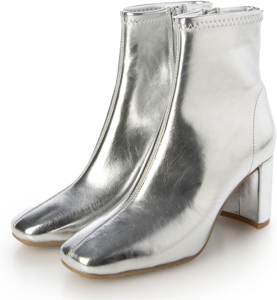 [イーボル] ファッションブーツ ｿﾌﾄｽﾄﾚｯﾁ7cmﾋｰﾙｼｮｰﾄﾌﾞｰﾂ レディース