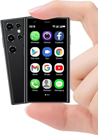 S23 Pro Mini Phone, 3G Cell Phone 2G+16GB Smartphone 3.0 Inch Android Quad Core 3000mAh Student Pocket Cell Phone Dual SIM/GPS Black