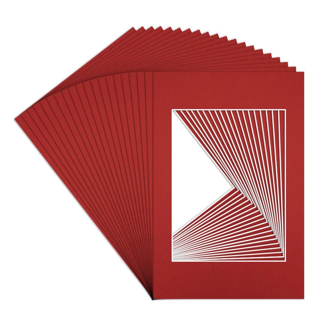 Procut Global 6x4" Crimson Picture Mounts to Fit 4x3" Aperture - Precision Cut Cardboard Photo Mount - Ideal for Frames, Prints, Artwork & Certificates - Sizes & Colours Available - 20 Pack