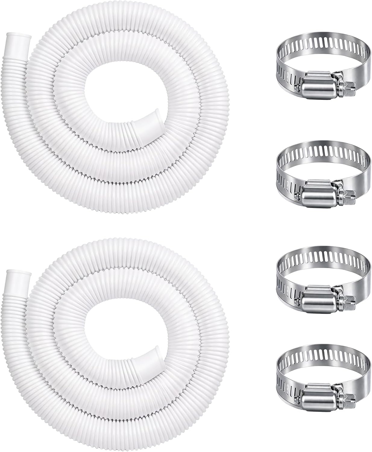 1-1/2" Replacement Pool Hose for Above Ground Pools, 59" Long Diameter Swimming Pool Replacement Hose Compatible with Intex Coleman Surface Skimmer (White)