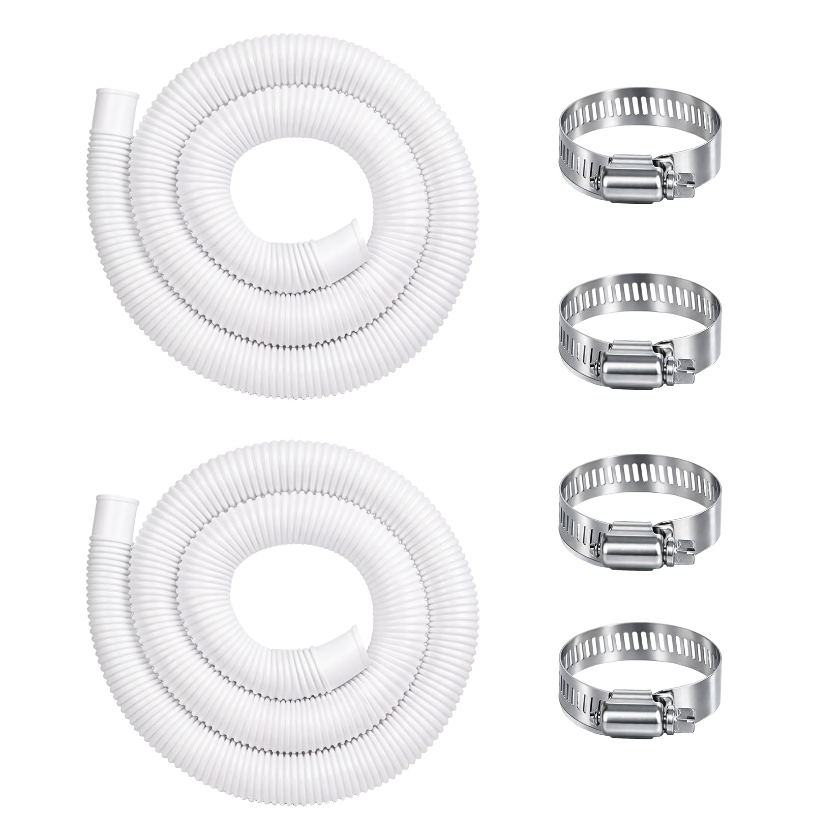 Tubo di ricambio per piscina da 1,3 cm per piscine fuori terra, diametro 149,9 cm, tubo di ricambio compatibile con Intex Coleman Surface Skimmer (bianco)