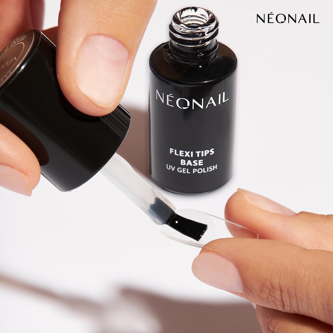 NÉONAIL Flexi Tips Set – Nagelverlängerung mit Invisible Flexi Tips Oval (300 Stück), LED Lampe & Flexi Tips Base Coat – Für natürlich aussehende Gel-Nägel in nur 20 Minuten