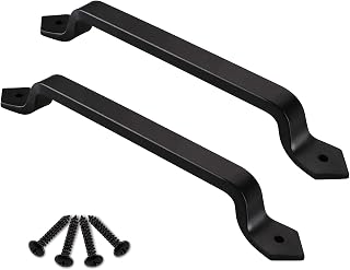 Heavy Barn Door Cast Iron Handle,Sliding Door Hardware,Gate Handle Set, Door Pull, Pull Handle for Sliding Barn Door Gate Cabinet Closet Drawer Garage Shed (11 inch black-2pack)
