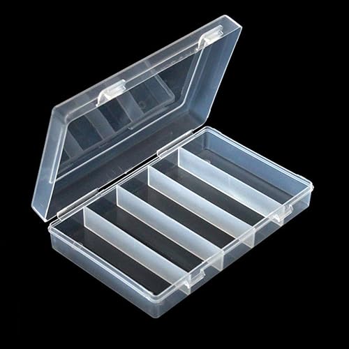 Miniatura 7 de 5 ranuras de almacenamiento rectangular de plástico coleccionable, contenedor de almacenamiento apto para 100 piezas de 1.181 in, caja de monedas,