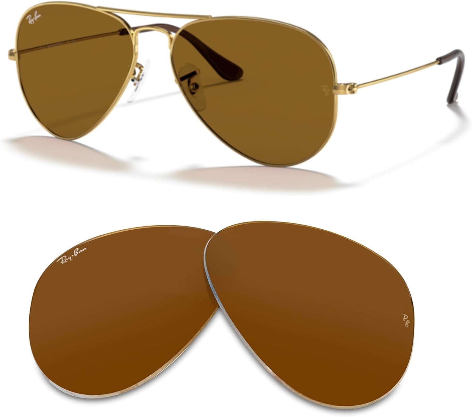 Ray-Ban Original AVIATOR LARGE METAL RB3025 Replacement Lenses +BUNDLE with ACCESSORY EYEWEAR KIT