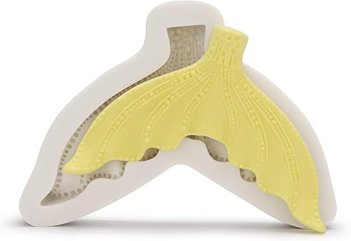 Miniatura 8 de Beasea - Molde de cola de sirena grande de silicona 3D, molde de cola de sirena de fondant, molde de caramelo para decoración de pastel de arcilla