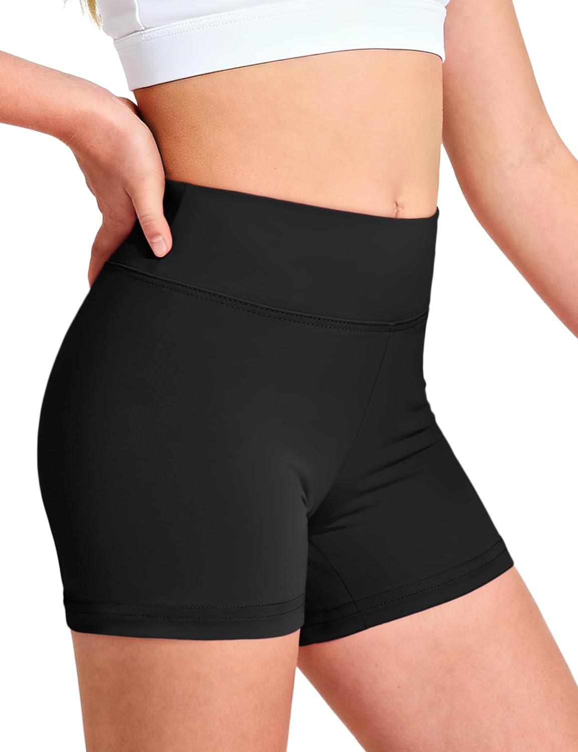 Girls Dance Shorts Kids Bike Gymnastic Volleyball Cartwheel High Waisted Short for Youth