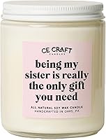 Vista 5 de CE Craft - Being My Sister is The Only Gift You Need - Vela perfumada de cera de soja - Regalo divertido para ella, regalo para hermana, cumpleaños