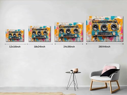 Miniatura 5 de Yeesjoee Disco de vinilo para pared, música, audio, decoración de pared, cinta musical, decoración de habitación, pintada de graffiti para sala de