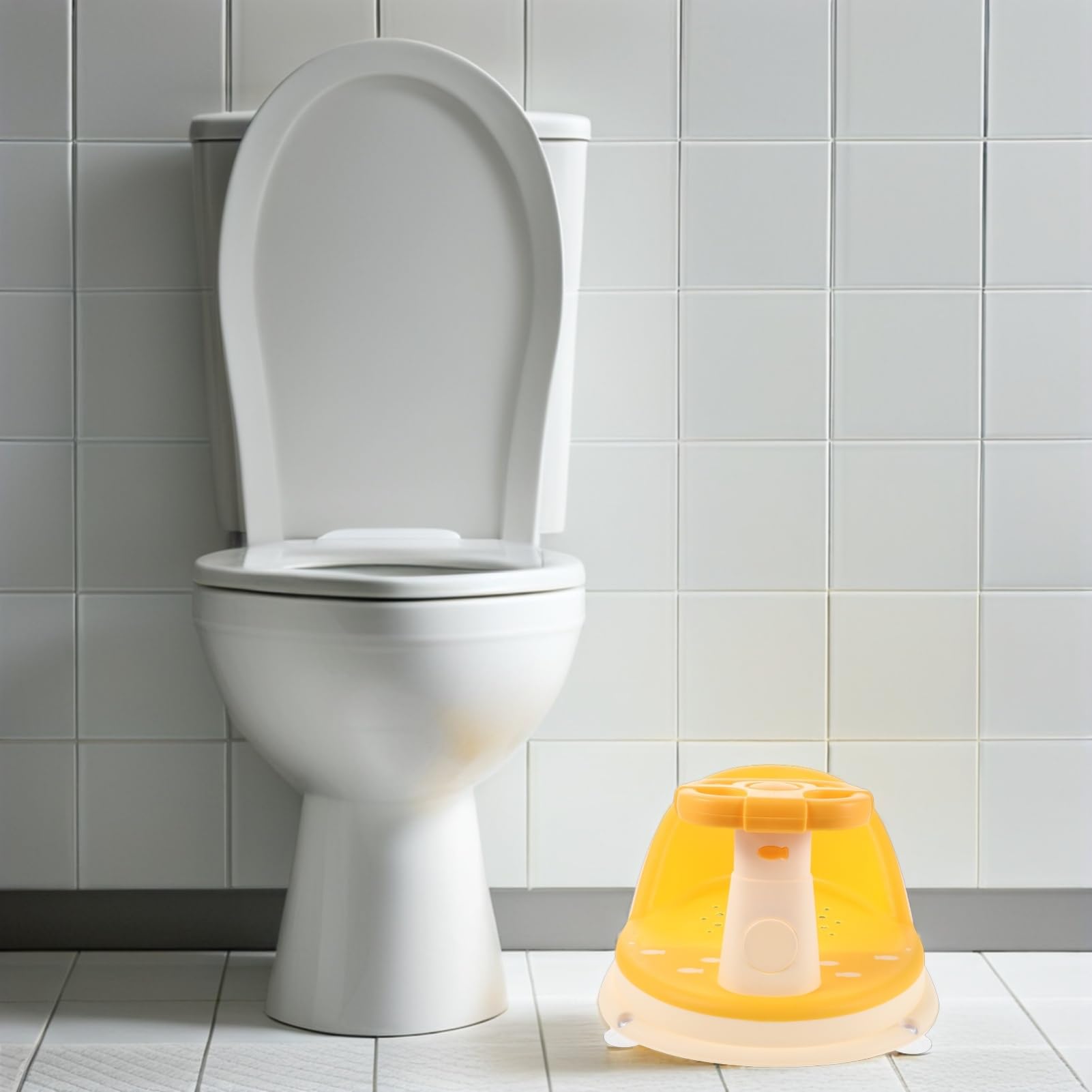 TOYANDONA Badewannensitz mit Saugnapf Rutschfester Sitzhilfe für Junge Mädchen und Kleinkinder Höhenverstellbar Kompaktes Design für Badewanne und Dusche