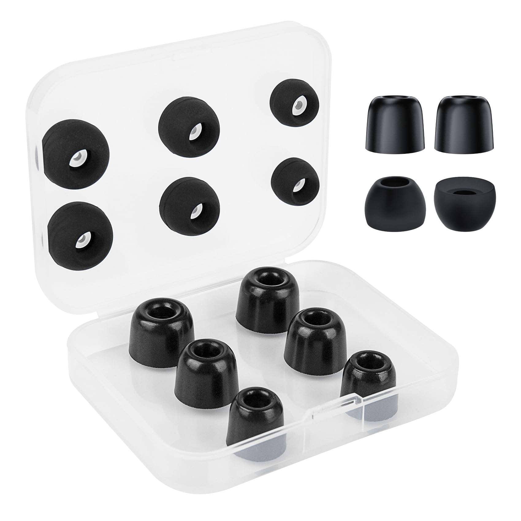 6 Pairs/ 12PCS KBEAR FT01 Earbuds Eartips, KZ ZS10 PRO Replacement Memory Foam and Silicone Ear Bud Tips Combo Set for KZ ZST/ZS10 PRO X/ZS12 PRO X/ AS24/ZSN PRO X/ZS10 PRO 2 Wired Headphones