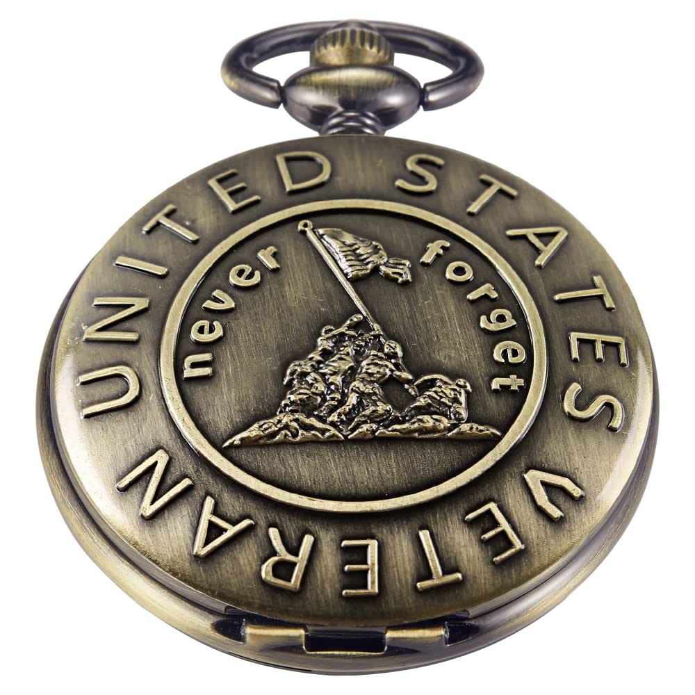 Men's Pocket Watch, Arabic Digital Dial Pocket Watches with Chain