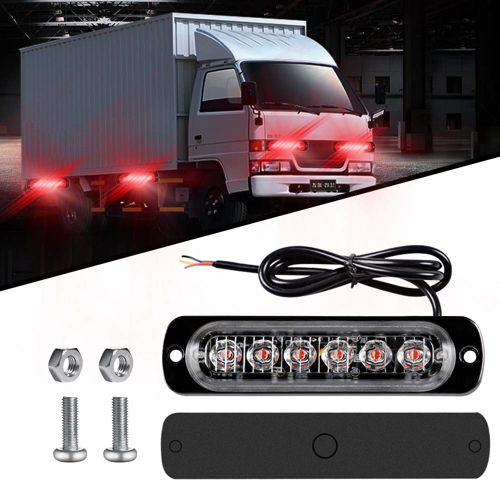 KemeloLED Luce Stroboscopica Per Coni Stradali – Super Luminosa, Lampeggiante Rossa, Impermeabile, Con 2 LED (Batterie Non Incluse)