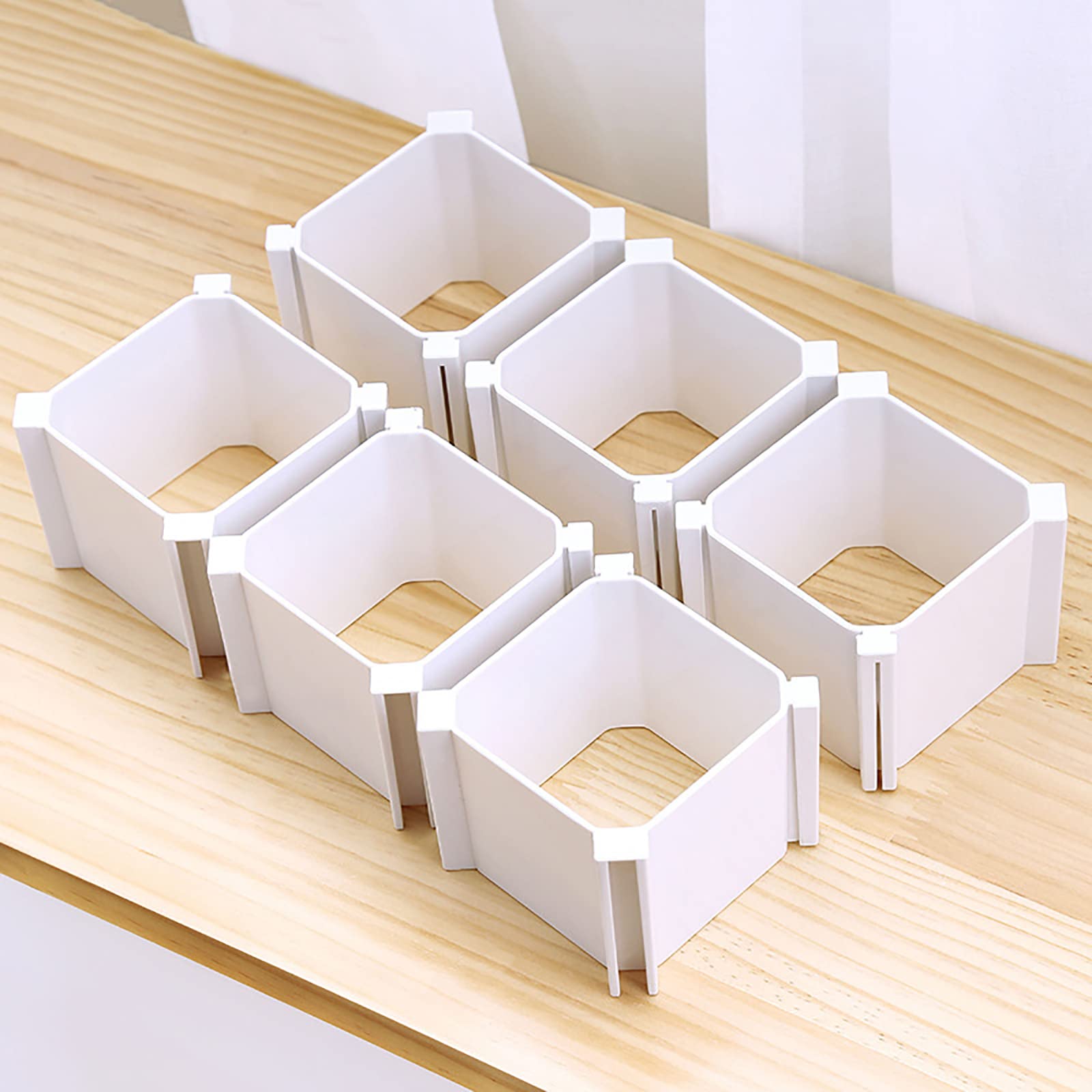 ROUFA Organizer Per Cassetti A Nido D'ape, Divisorio Regolabile In Plastica, Per Biancheria Intima, Calzini, Accessori (2 Set - 12 Pezzi) - 2