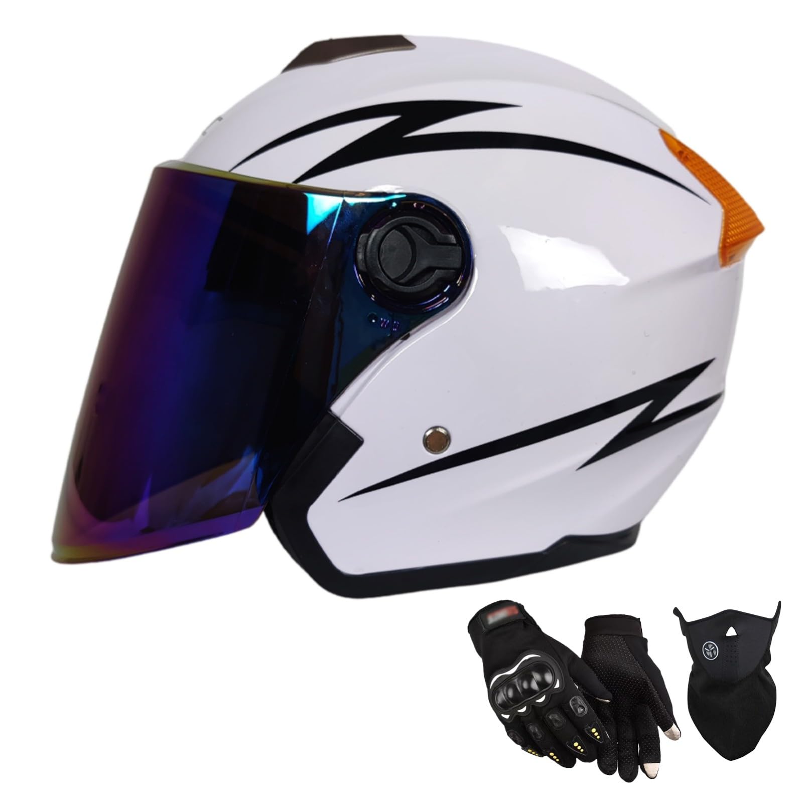 Otwarty kask motocyklowy ECE 22.06, zatwierdzony kask motocyklowy z podwójną wizjerem, unisex, do roweru szosowego, skutera, motoroweru