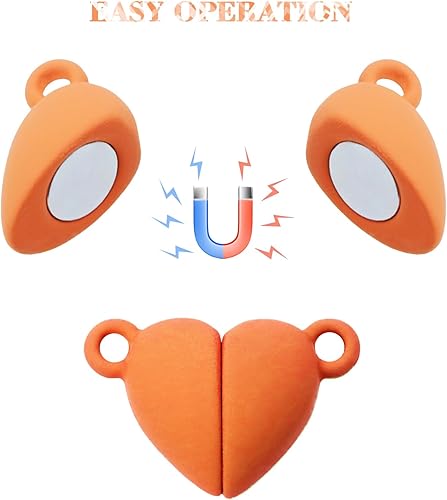 Miniatura 4 de Tupalizy 14 pares de broches magnéticos para collares, cuentas de corazón, dijes para hacer joyas, parejas, pulseras de amistad, collares, anillos