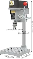 Vista 4 de Mini prensa de taladro de 340 W, mini prensa de taladro de banco de 3 velocidades, soporte de prensa de taladro portátil, 0-16000 rpm de 3