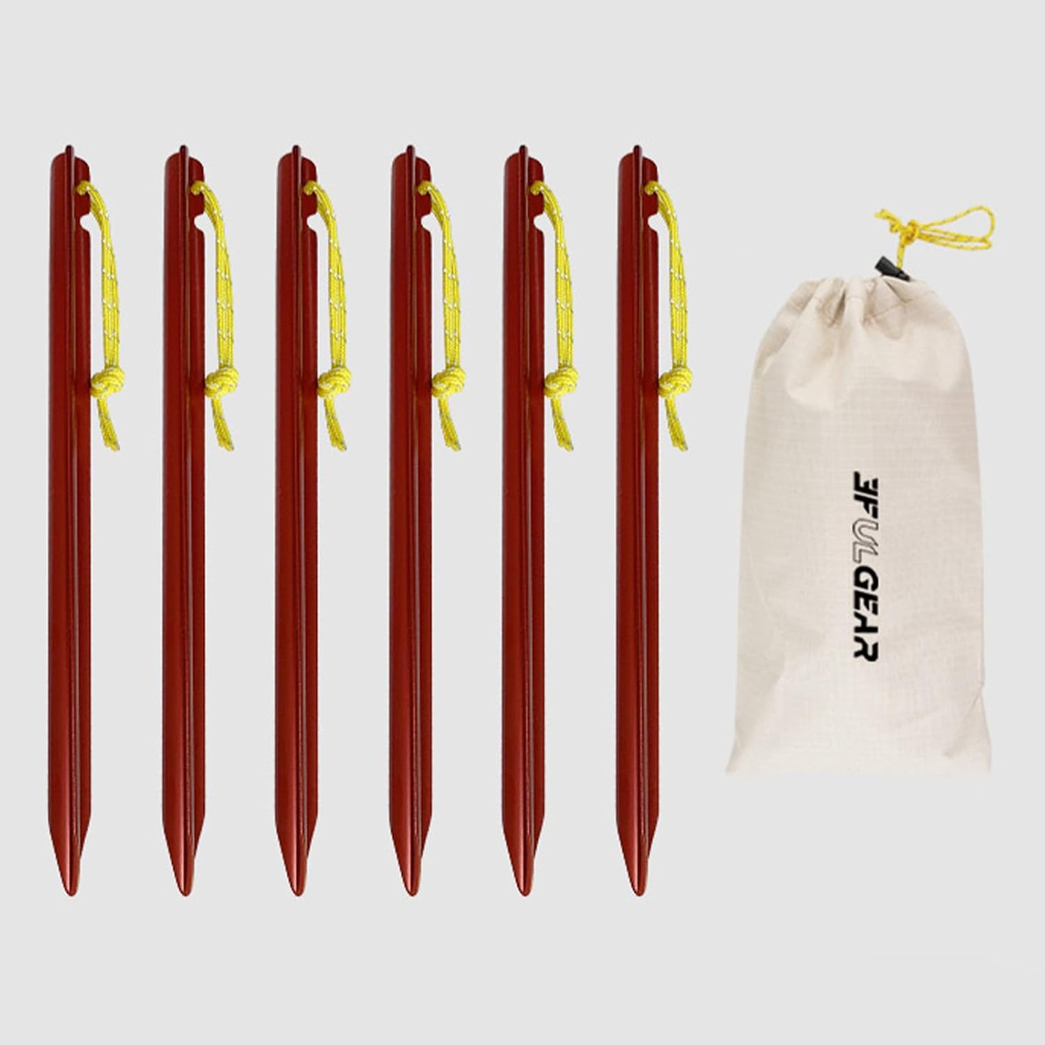 6 Pcs Ultralight Aluminum Alloy Tent Stakes, Heavy Duty Camping Stakes 6 Inches Triangular Pegs Rustproof and Robust, Tent Spikes for Pitching Camp Tent, Garden, Canopies, Grassland, Outdoor