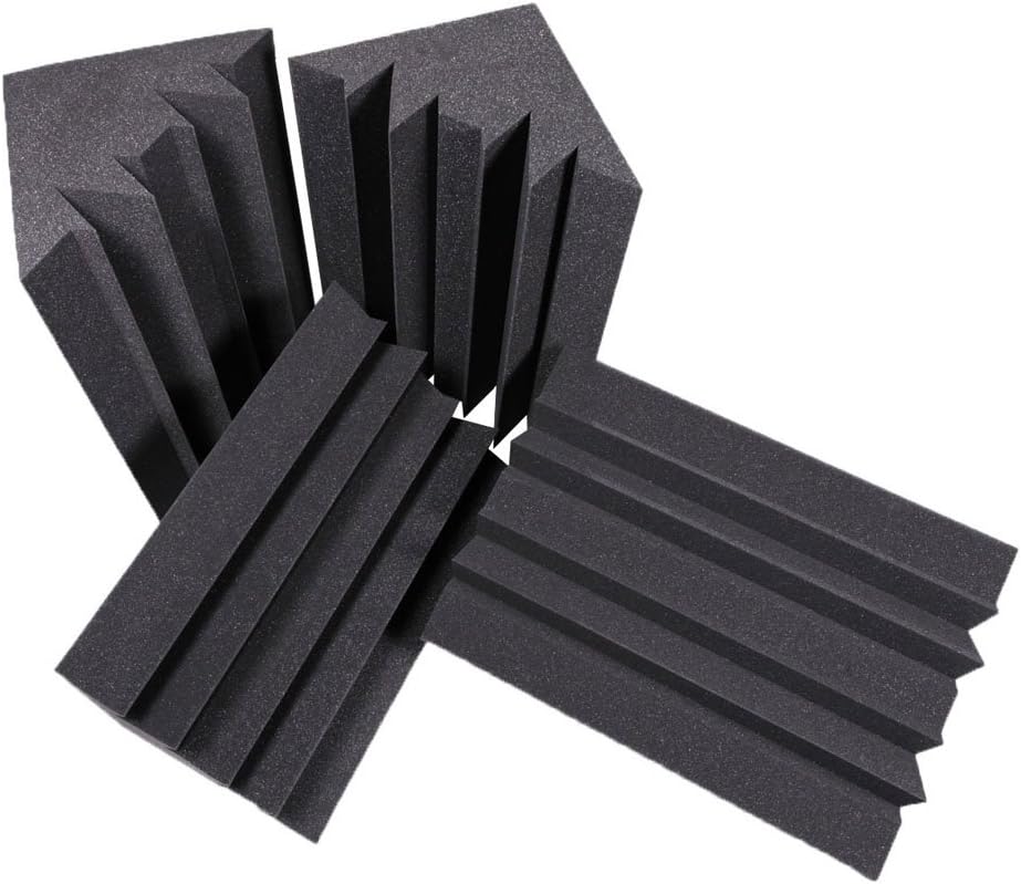 Acoustic Foam Bass Traps - 4 Pack (Charcoal) 12" X 12" X 24"