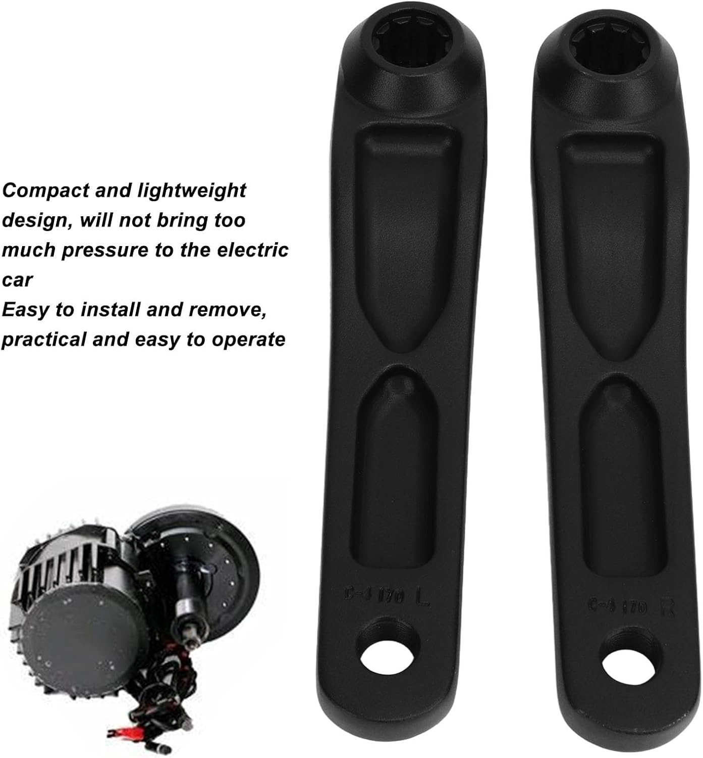 lectric Bike Crank Arms 170mm Set of 2 Lightweight Aluminum Alloy Compatible with Bosch Mid Motors