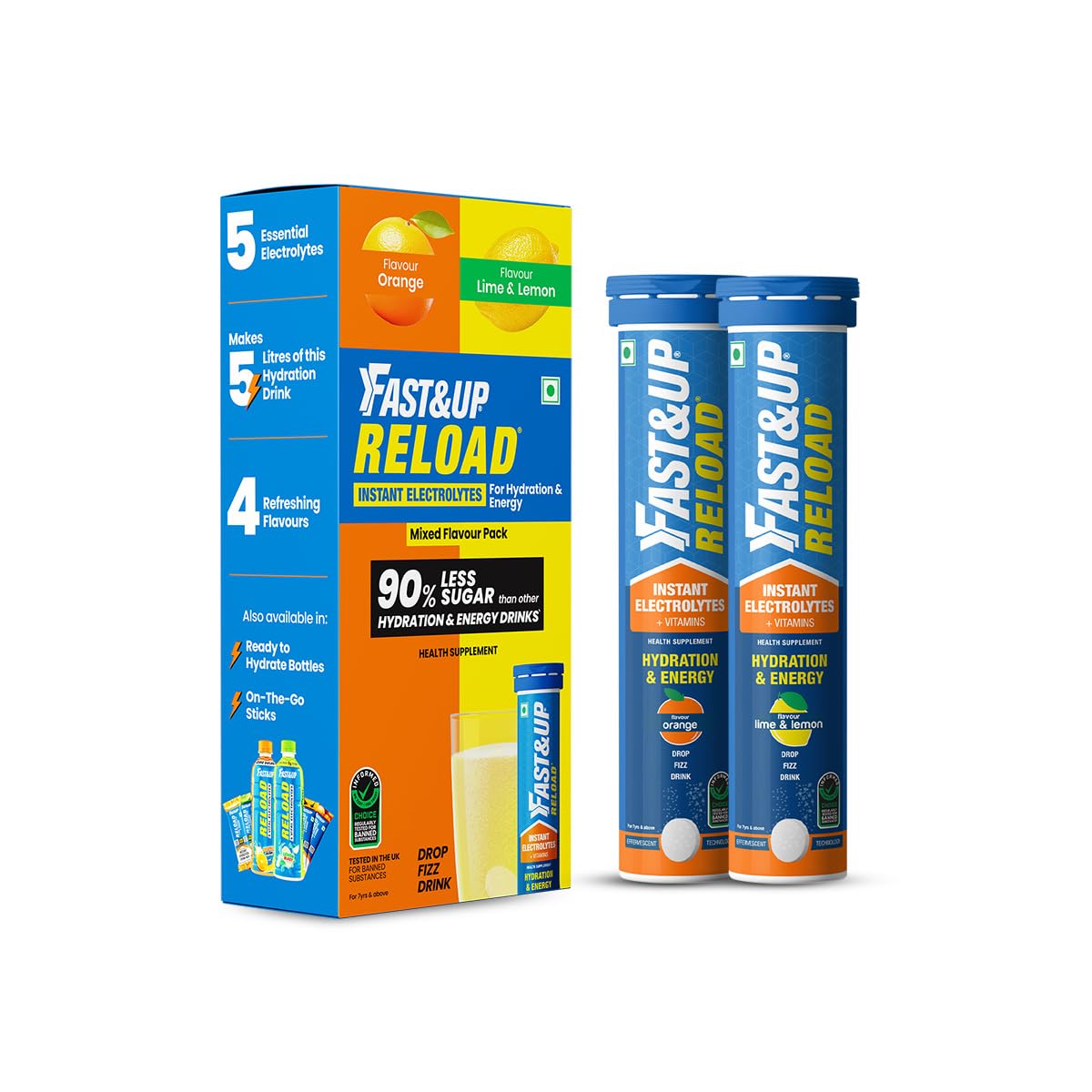 Reload Zero - Zero Sugar Instant Energy & Hydration Drink - Ice Current Flavour - 22 Effervescent Tablets — Amazon image 14
