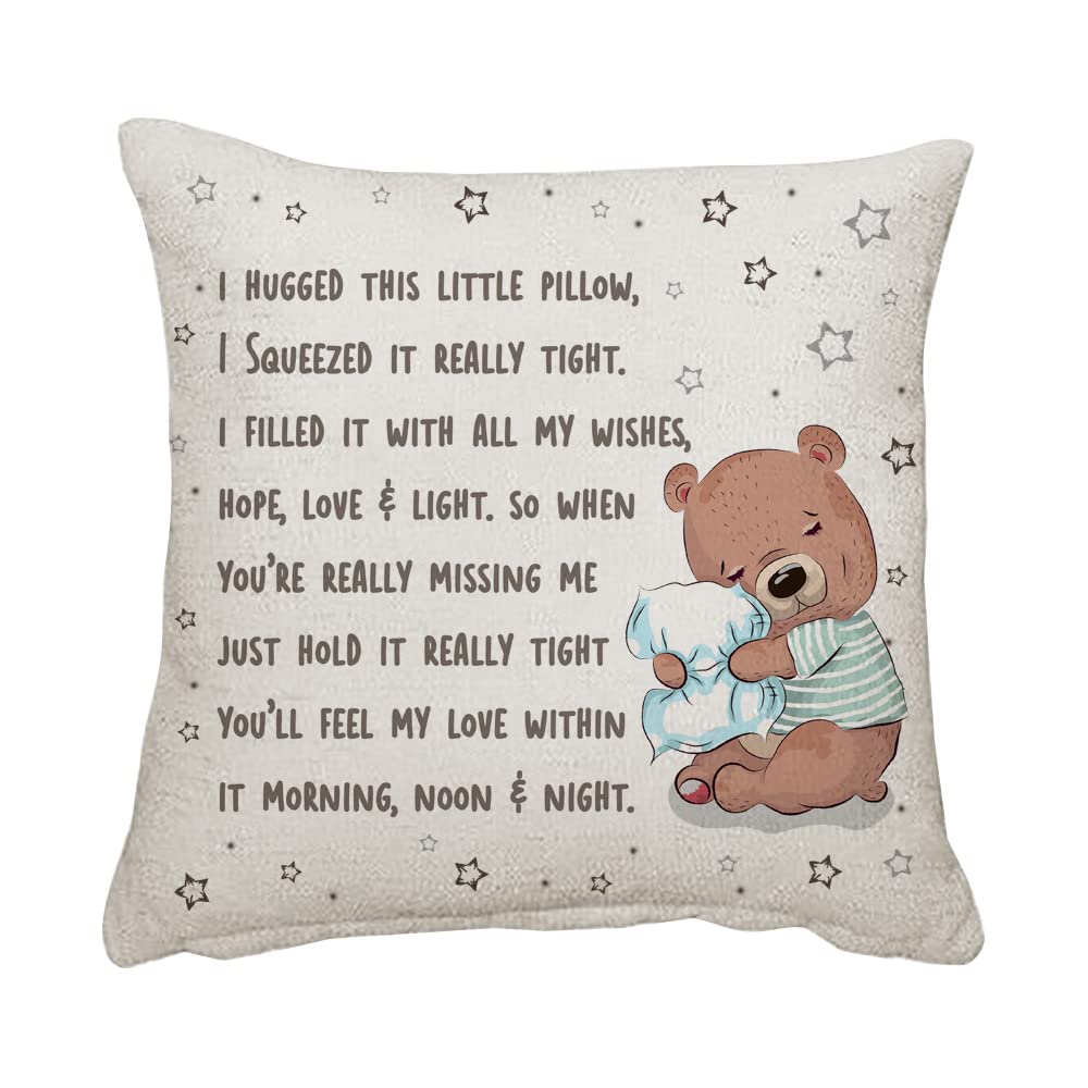 Getagift I Hugged This Little Pillow Birthday, Mothers Day, Fathers Day Valentines day Pillow Hug Home Décor, Linen Throw Pillow/Cushion. (Linen Cushion Cover)