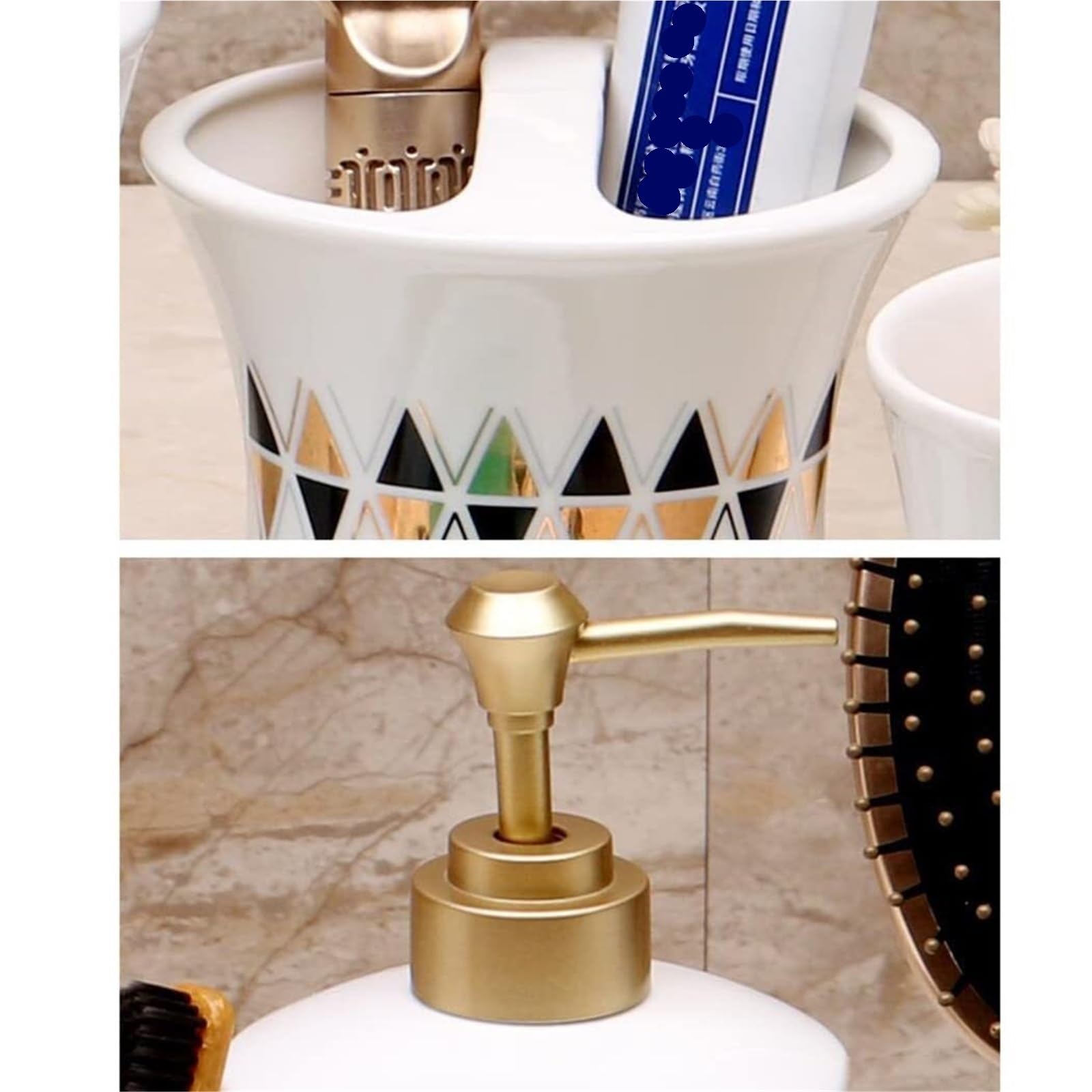 Accessori da bagno Set di accessori da bagno in ceramica, 5 pezzi, arredamento moderno for la casa Set di dispenser per sapone