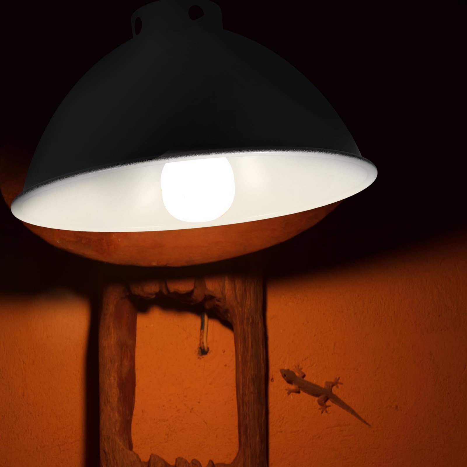Reflektor Lampenschirm für Reptilien Wärmelampe 85 Zoll Metall Lampenabdeckung Terrarium Zubehör mit E27 Fassung Energiesparend