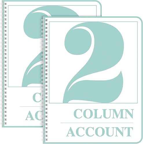 Sayglossy Paquete de 2 libros de contabilidad columnar, cuaderno de contabilidad, libro de papel, libro de registro columnar para contabilidad de