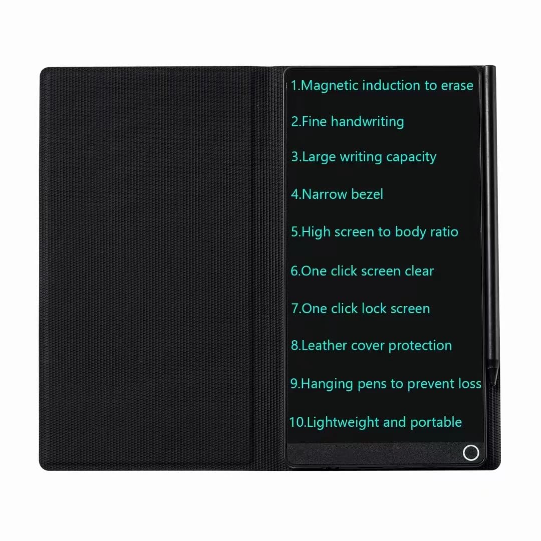 LCD Writing Tablet 6.5in Fine Tip with Leather Case and Hanging Pen