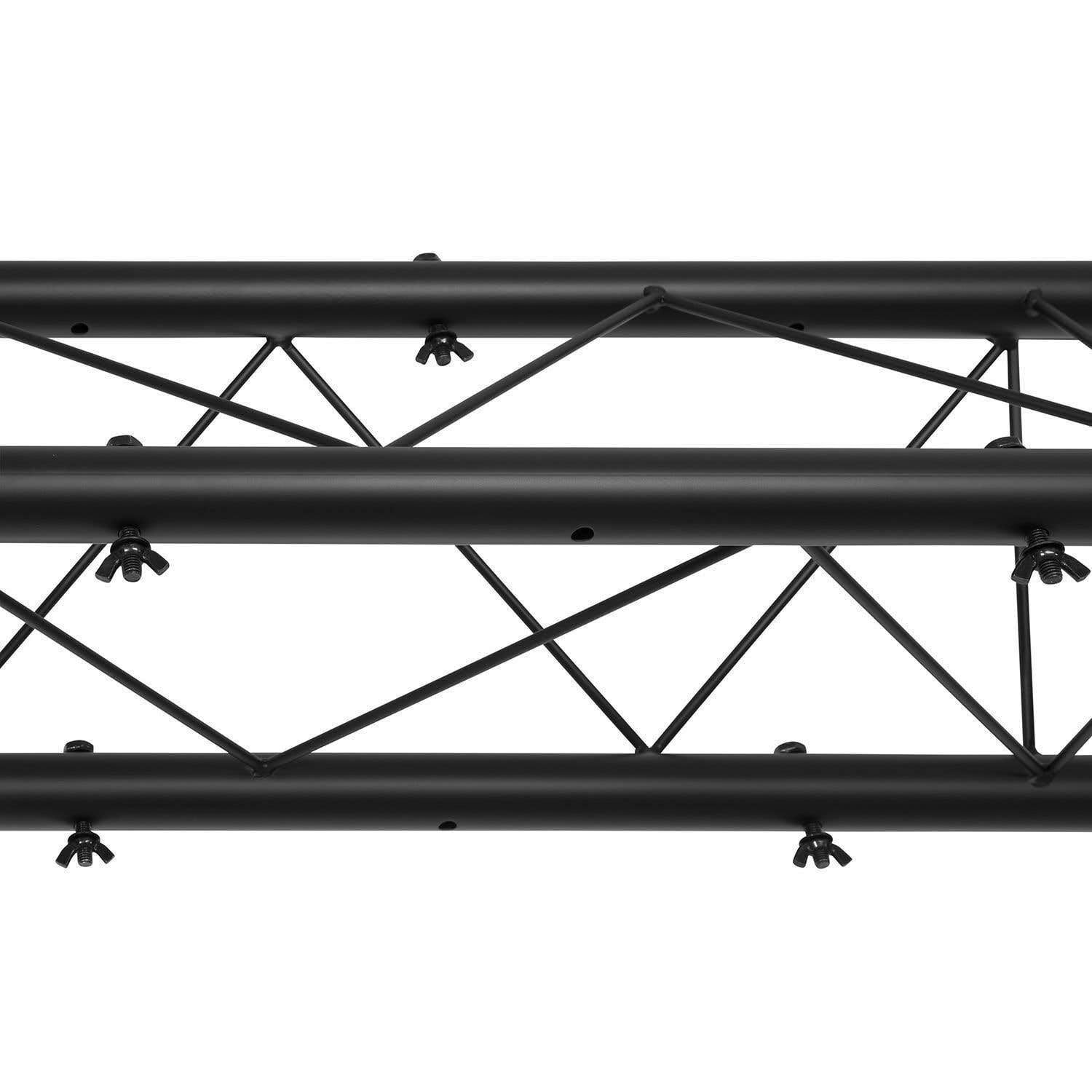 Beamz LB100T Lichtbrücke mit Traversenbalken und 2 Ständern - mobiles Traversen System max. 100 kg, DJ Stand Komplettset - 2x 1,5m 3 Punkt-Traversen, 2x Dreibein Stativ max. Höhe 4m - Schwarz