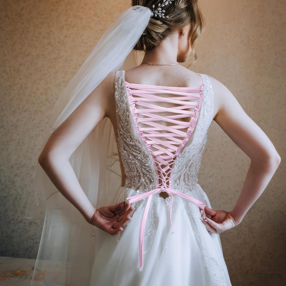NBEADS Corset Back Kit, Wedding Dress Corset Kit Women's Wedding Dress  Zipper Replacement Polyester Corset Back Kit Adjustable Fit Satin Corset  Back Kit for Formal Prom Dress, Pink at Amazon Women's Clothing