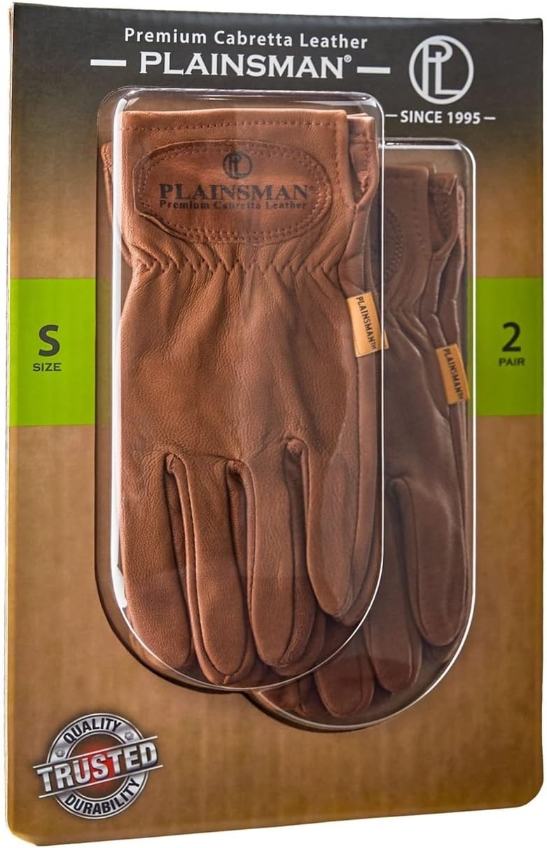 Plainsman Premium Cabretta Leather Gloves (2 Pair) - Small