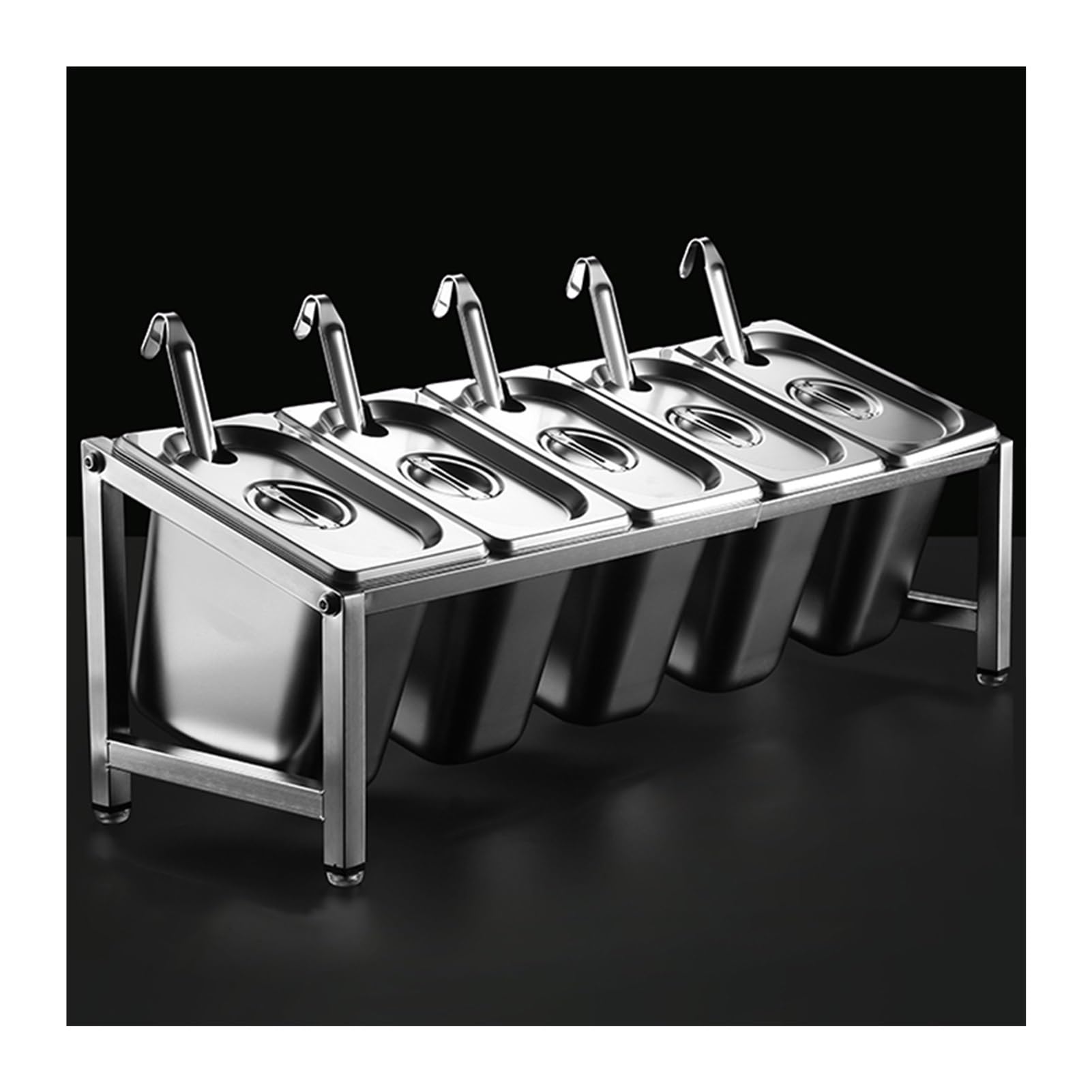 GTHTUHFD Expandable Stainless Steel Spice Rack – Commercial Spice Nizer For Kitchen, Bar & Restaurant – Angled Containers For Sauces, Dressings & Jams,Silber-56x18x20cm