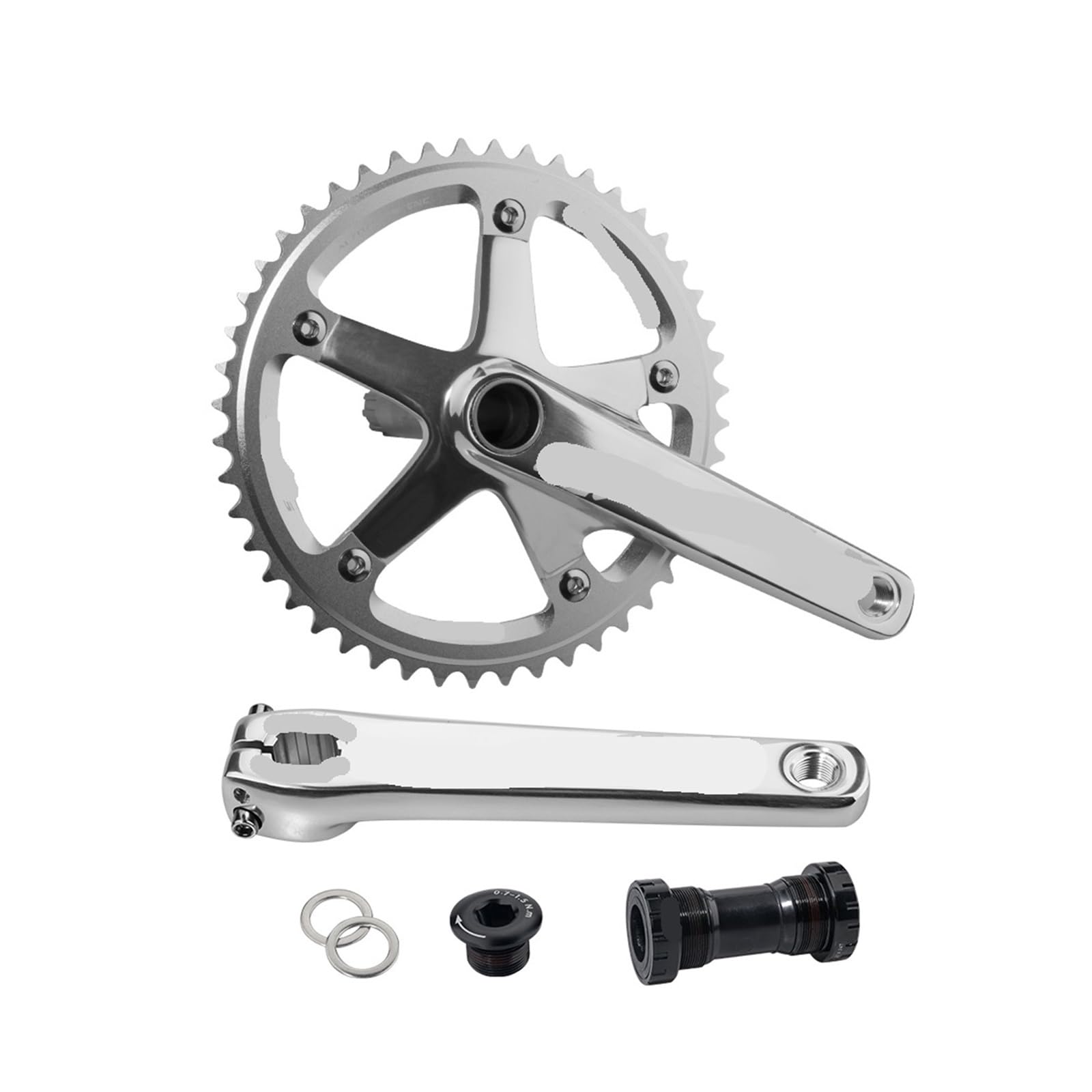 Juego De Bielas, Bicicleta Pista Piñón Fijo Hueco 165 Mm 48T 144BCD