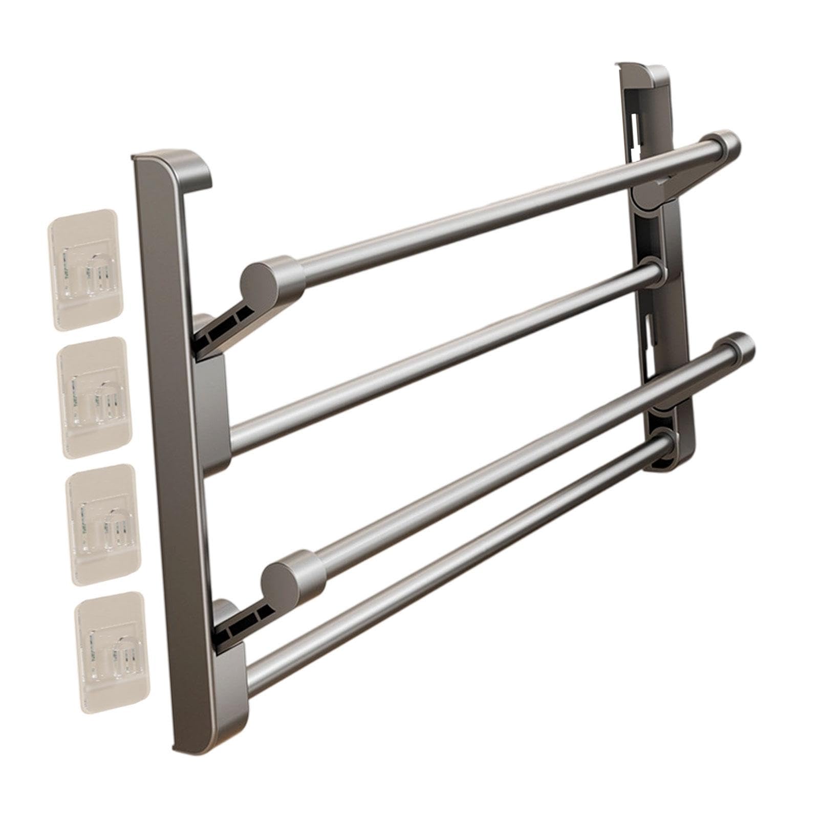 Sharplace Wall Mounted Shoe Rack Hanging Shoe Organizer Foldable, Easy Installation, Aluminum Storage Rack Hanger Multipurpose Towel Holder Shoe Holder Shelf for Closet Entryway, 70cm