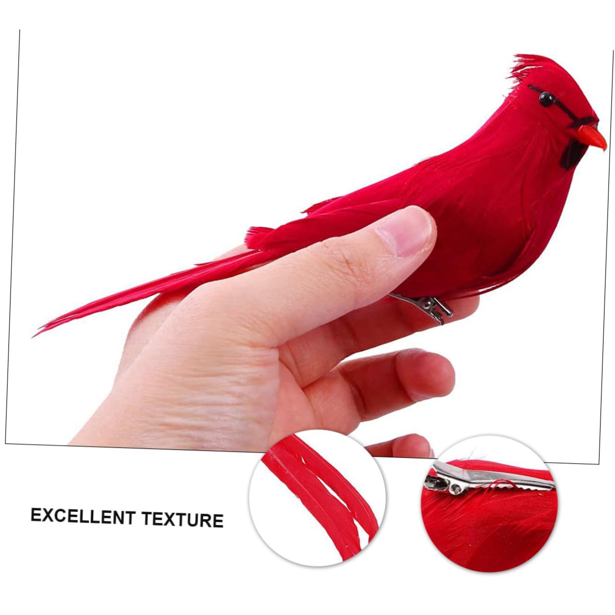 VICASKY 12pezzi Uccelli di Natale con Clip Rossi Statua di Uccelli Cardinali Decorazione di Natale Ornamento per Albero per Interni ed Esterni