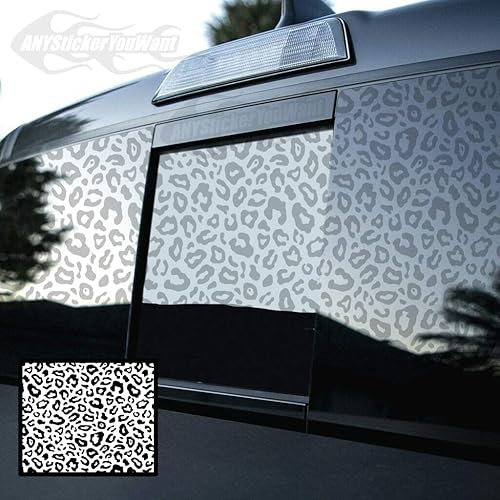 Miniatura 1 de Guepardo - Calcomanía de vinilo para ventana trasera de camión con estampado de leopardo, 22 x 72 pulgadas, compatible con todos los camiones