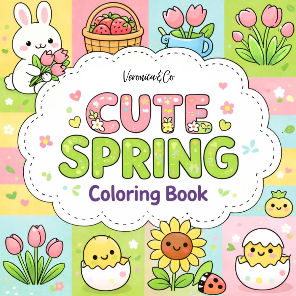 Spring Coloring Book – 50 Fun and Relaxing Illustrations