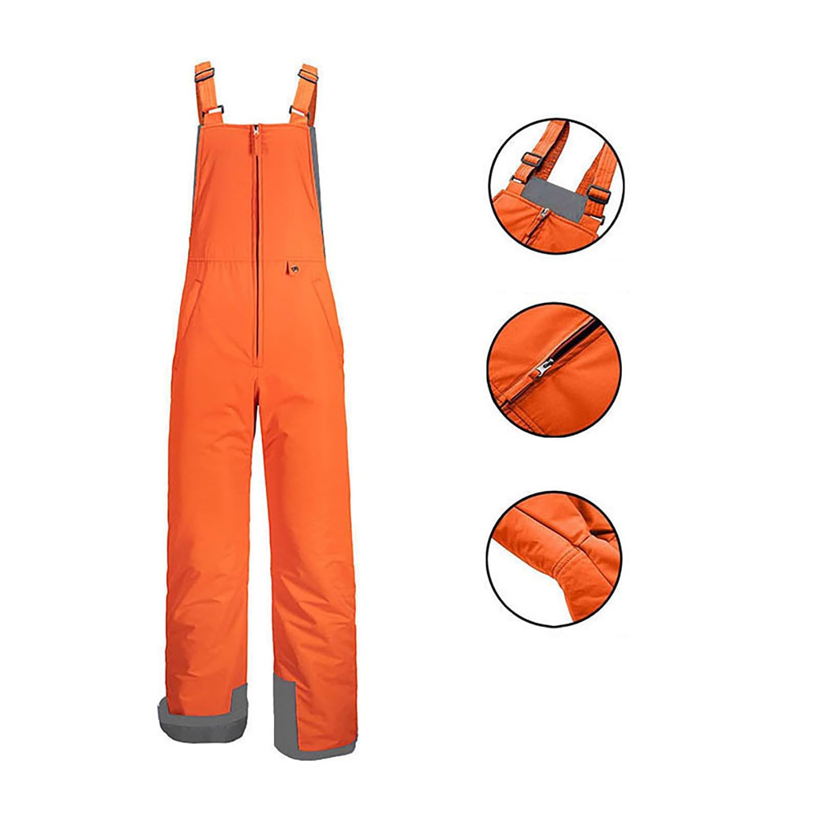 Salopette de ski pour enfants garçons et filles - Pantalon de neige imperméable et coupe-vent isolé - Combinaison de snowboard pour l'extérieur - Salopette d'hiver - Pantalon de snowboard (orange, 8 à
