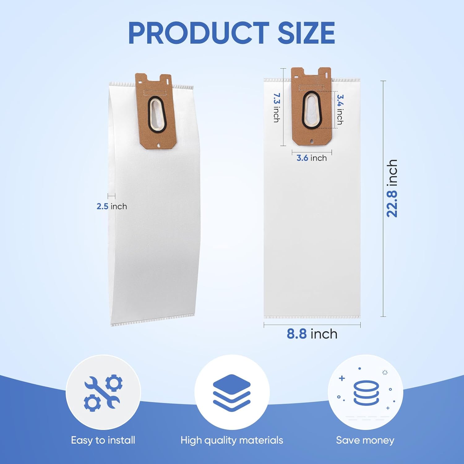 10 Pack 952546 Replacement Vacuum Bags Compatible with Vacmaster UB0402 & Kenmore BU1001 B200 Series Commercial Vacuum Cleaner
