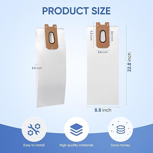 Miniatura 2 de Paquete de 10 bolsas de vacío de repuesto 952546 compatibles con aspiradora comercial Vacmaster UB0402 y Kenmore BU1001 B200 Series