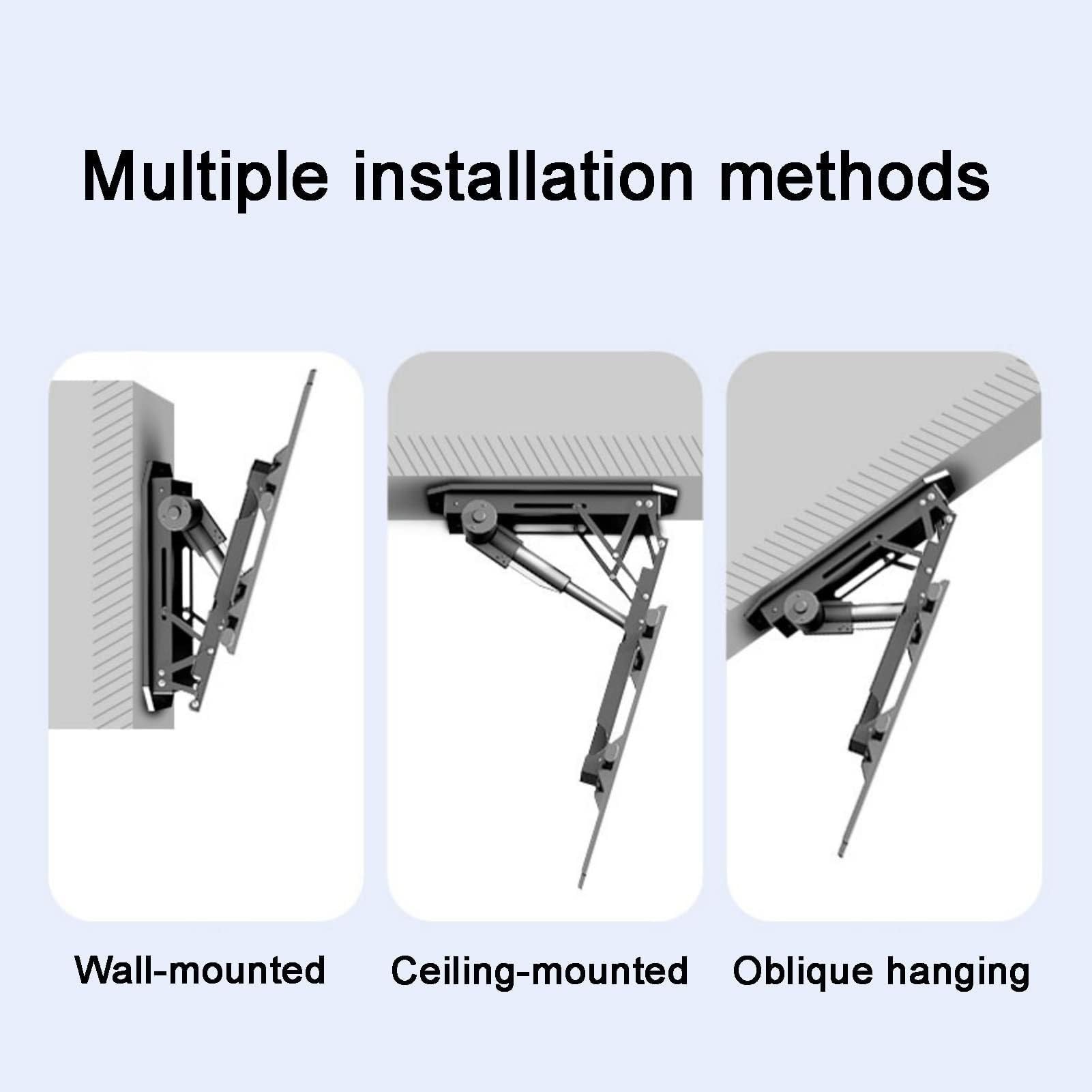 Soporte De TV De Techo Motorizado - Elevador Eléctrico Telescópico para TV, Soporte Abatible De 0 A 85° para TV/Monitor, con Control Remoto E Interruptor(Min250-Max800mm 50-90intv)