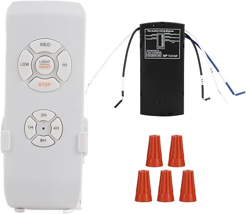 LiebeWH Kit de Control Remoto de Ventilador de Techo Universal de 220V, Controlador de 3 Velocidades con Temporizador y Receptor para Control de Lámpara de Ventilador de Techo Inalámbrico
